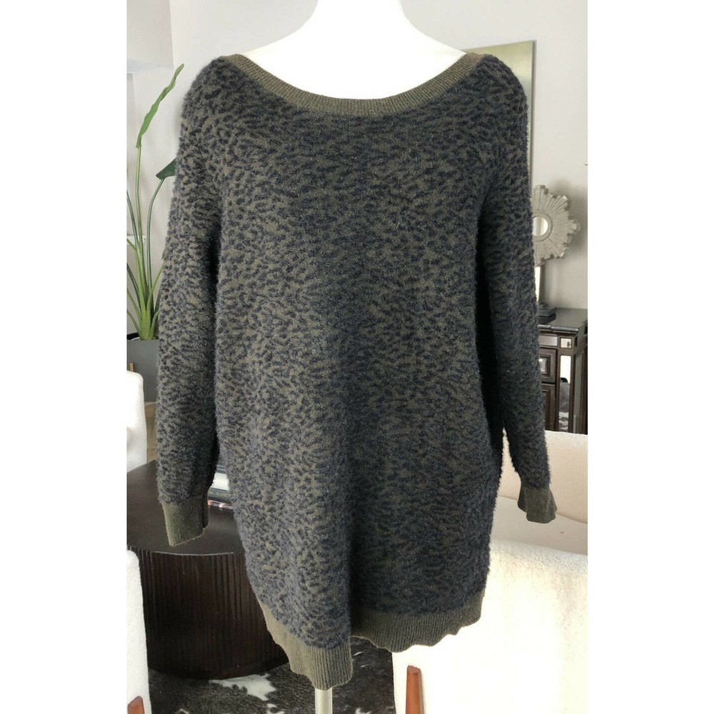 Mesh Lace Olive/black Animal Print Sweater